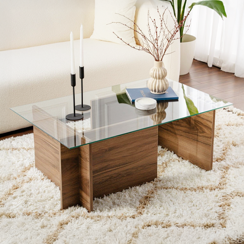 Table basse rectangulaire effet Noyer 105 cm - Kael