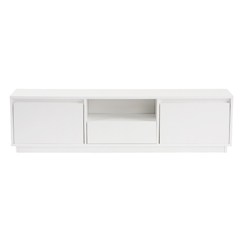 Meuble TV 3 portes 1 niche blanc 160 cm - Noane