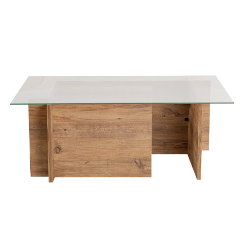 Table basse rectangulaire effet bois 105 cm - Kael