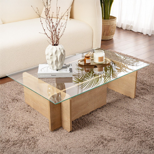 Table basse rectangulaire effet Chêne 105 cm - Naelis