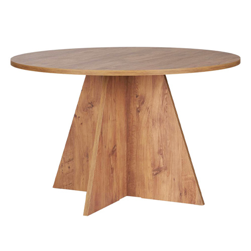 Table à manger ronde effet bois 5 à 6 pers. Ø120 cm - Norae