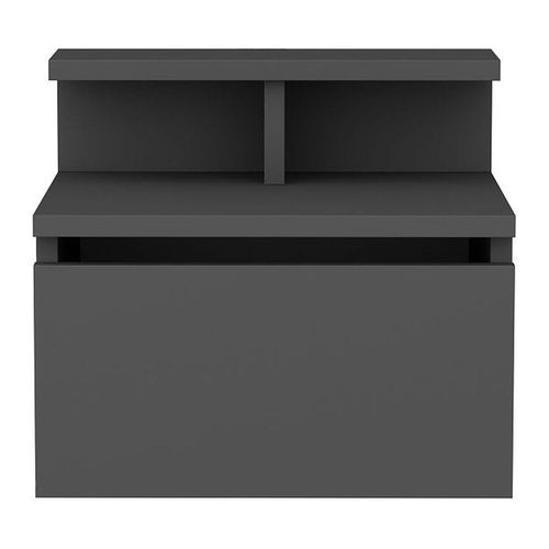 Table de chevet suspendue 1 porte gris anthracite 40 cm - Mara
