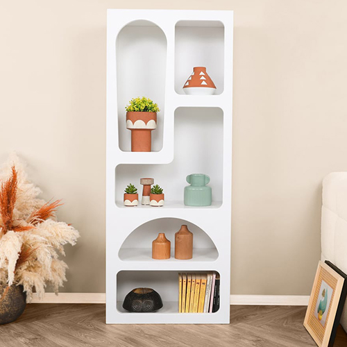 Bibliothèque organique 5 niches blanche 60 cm - Calvia