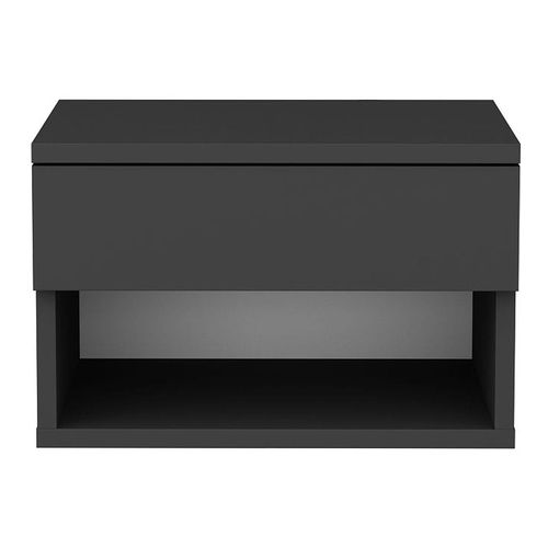 Table de chevet suspendue 1 troir 1 niche gris anthracite 45 cm - Cosenza