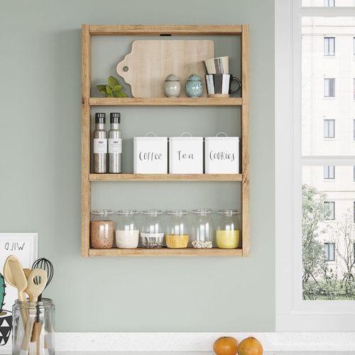 Etagère murale 3 niveaux effet bois 43 cm - Ena