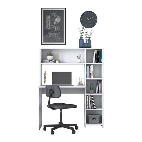 Bureau combiné blanc 113 cm - Rhea
