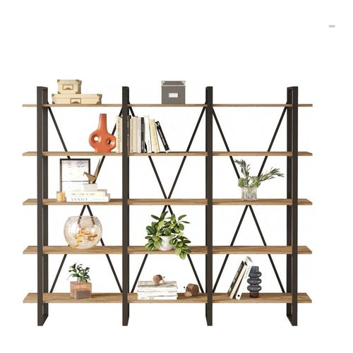 Etagère 5 niveaux effet bois 220 cm - Vika