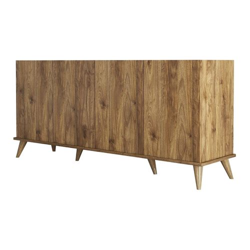 Buffet 4 portes effet noyer 180 cm - Tomar