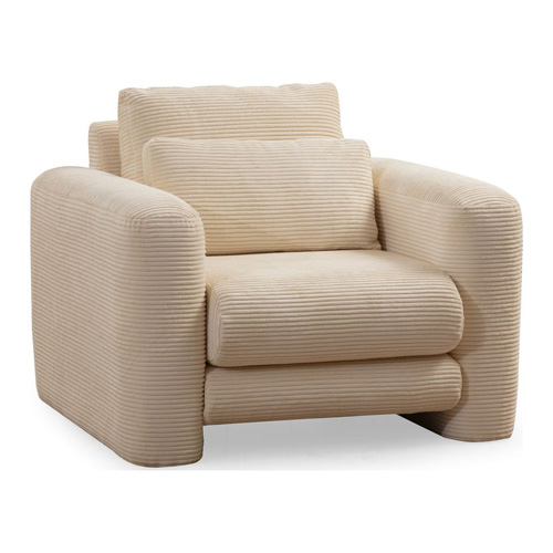 Fauteuil en velours côtelé beige - Amaya