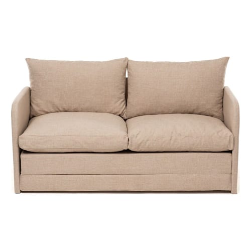 Canapé convertible 2 places en lin beige - Luz