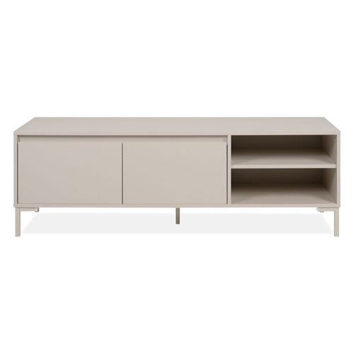 Meuble TV 2 portes 2 niches beige 150 cm - Ronda