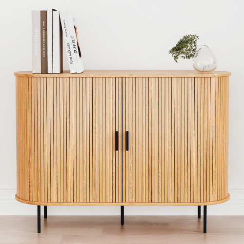 Buffet 2 portes effet Chêne 120 cm - Sora