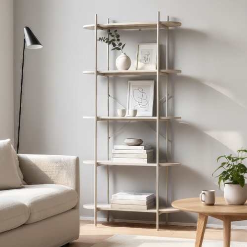 Etagère 5 niveaux beige 80 cm - Vara