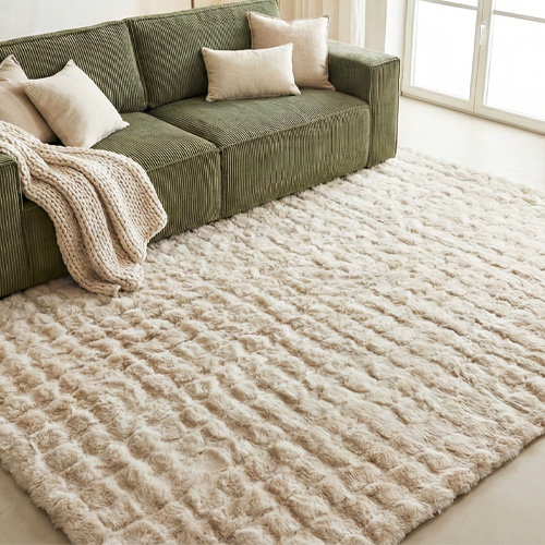 Tapis à relief bubble uni bubble uni blanc 200x290 cm - Cloudy