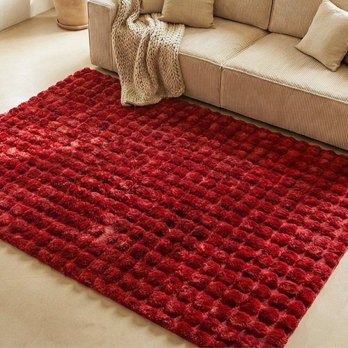 Tapis à relief bubble uni rouge 200x290 cm - Cloudy