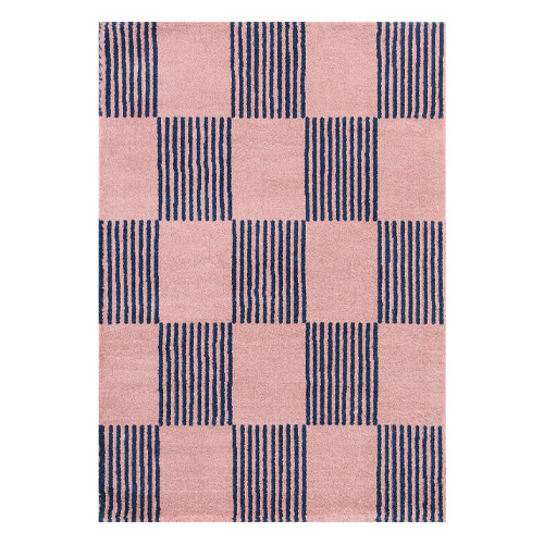 Tapis rétro damniere bleu 160x230 cm - Pop Vibes