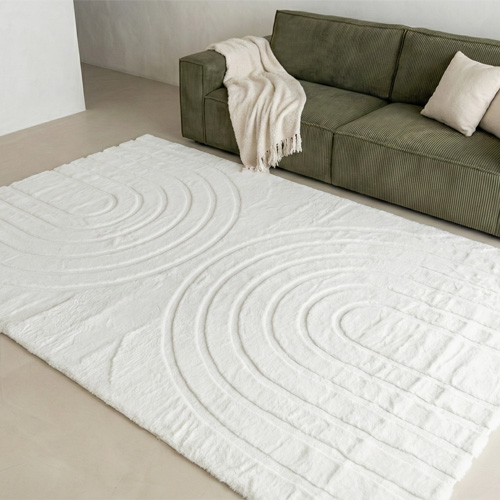 Tapis motif géométrique blanc 160x230 cm - Arctic Glow