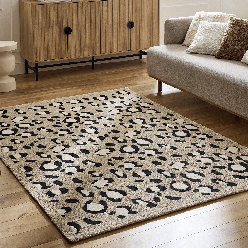 Tapis léopard beige 120x160 cm - Savanna