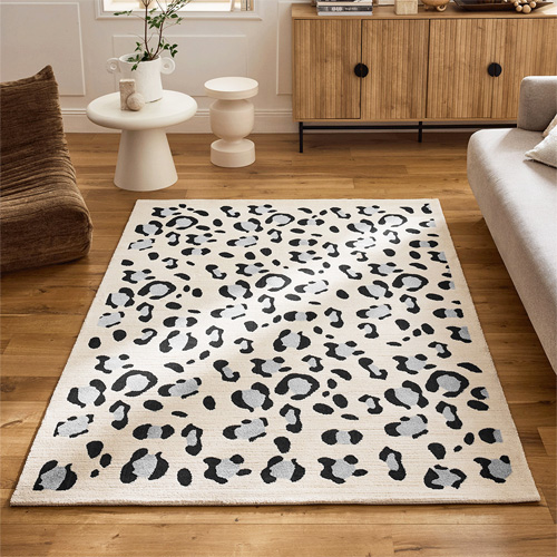 Tapis léopard crème 80x150 cm - Savanna