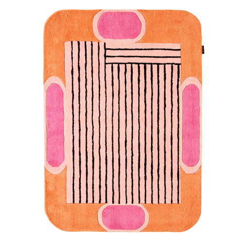 Tapis en laine motif géométrique orange 160x230 cm– tissé main - Color Lines