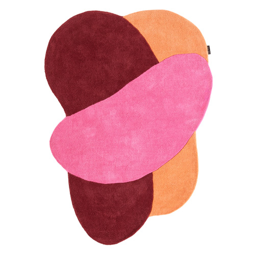 Tapis en laine motif géométrique rose 160x230 cm– tissé main - Sunset Pop