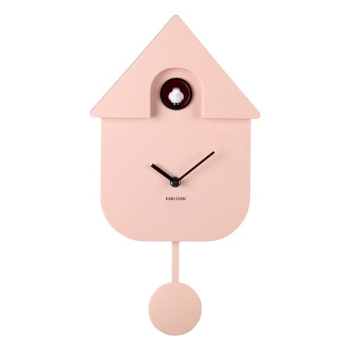 Horloge murale en métal rose - Modern Cuckoo