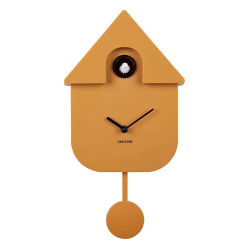 Horloge murale en métal jaune - Modern Cuckoo