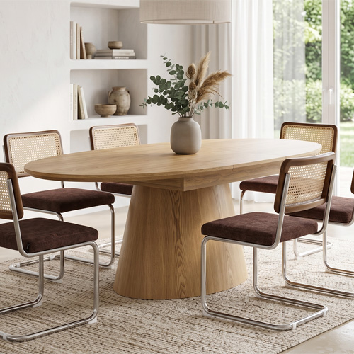 Table à manger extensible en chêne clair 6 à 8 personnes 170/220 cm - Ora