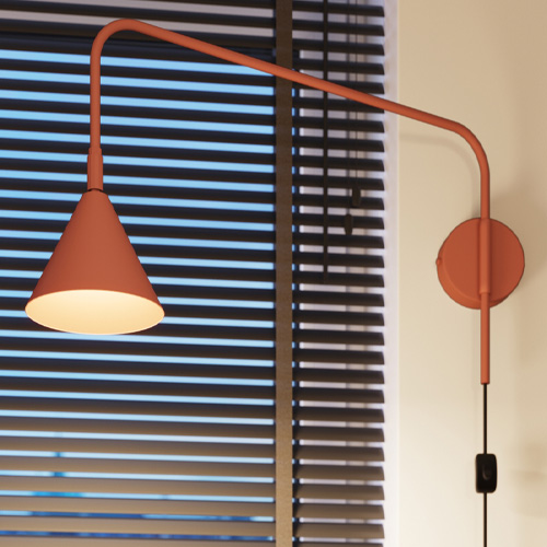Applique murale à bras orientable terracotta - Nox