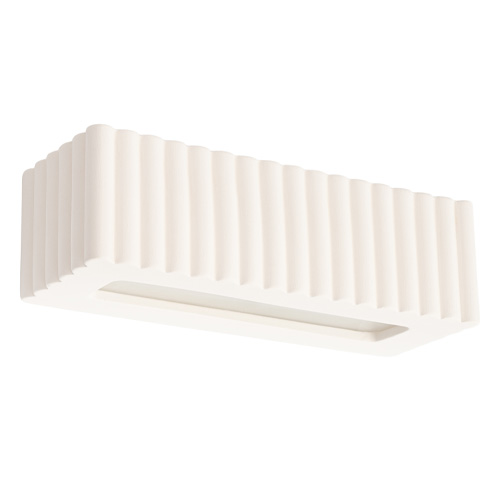 Applique rectangulaire en céramique cannelée blanche - Rigata