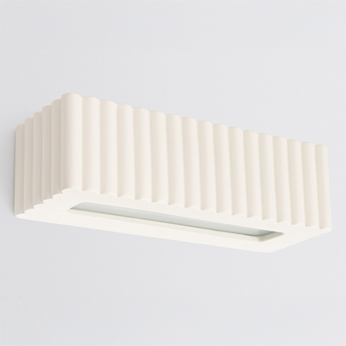 Applique rectangulaire en céramique cannelée beige - Rigata