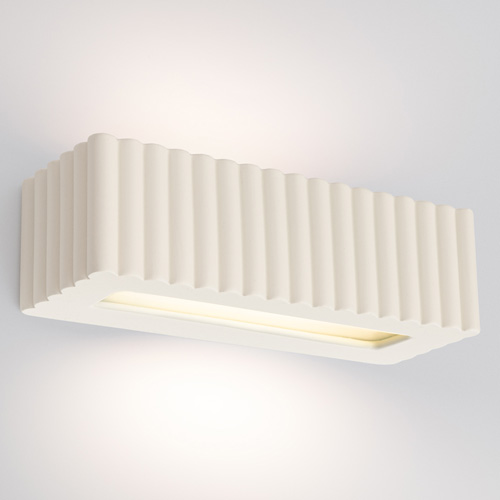 Applique rectangulaire en céramique cannelée beige - Rigata