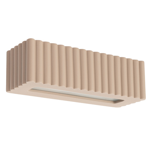 Applique rectangulaire en céramique cannelée taupe - Rigata