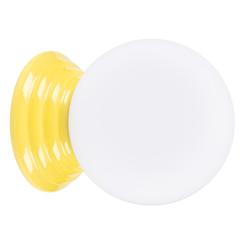 Applique murale en céramique jaune et globe en verre - Zori