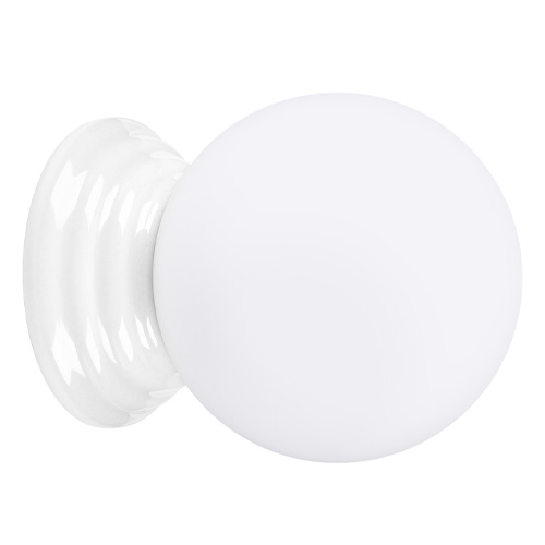 Applique murale en céramique blanche et globe en verre - Zori