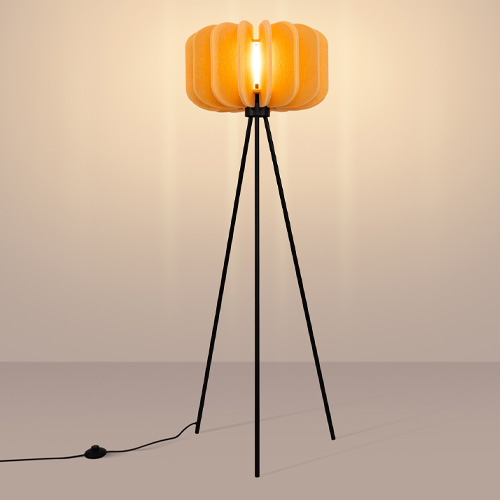 Lampadaire en feutre jaune 45 cm - Mula