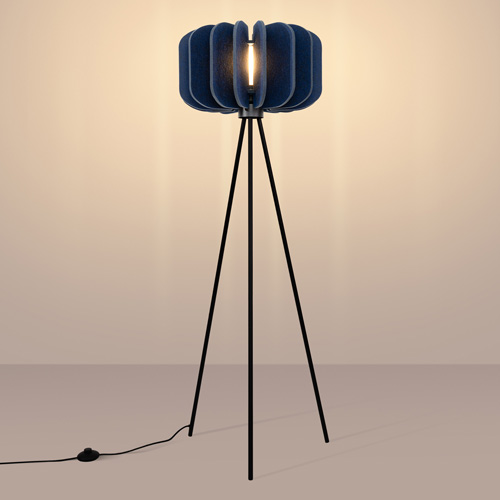 Lampadaire en feutre bleu marine 45 cm - Mula