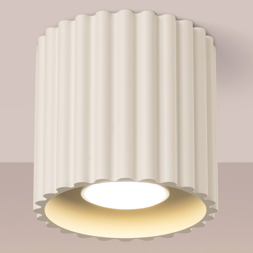 Plafonnier cannelé beige - Aura