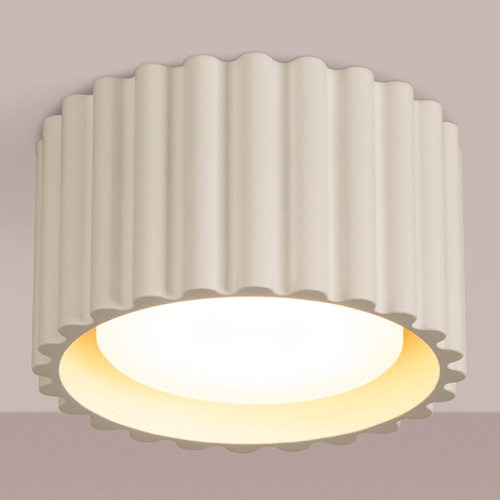 Plafonnier cannelé beige - Aura