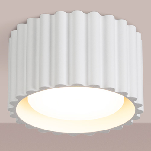 Plafonnier cannelé blanc - Aura