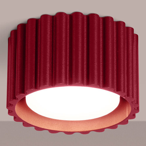 Plafonnier cannelé bordeaux - Aura