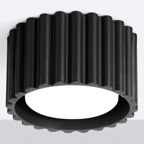 Plafonnier cannelé noir - Aura