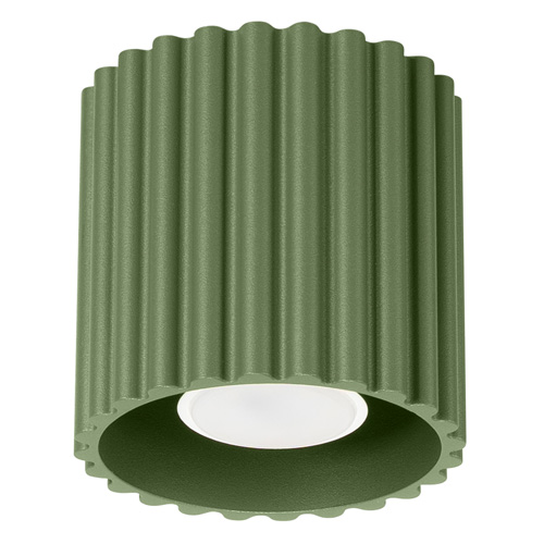 Plafonnier cannelé vert olive - Aura