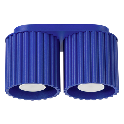 Plafonnier cannelé 2 lumières bleu - Aura