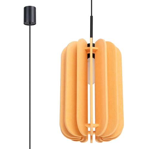 Suspension en feutre jaune 27 cm - Mula