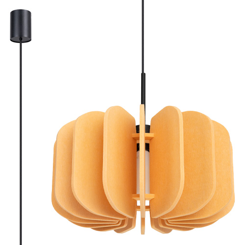 Suspension en feutre jaune 45 cm - Mula