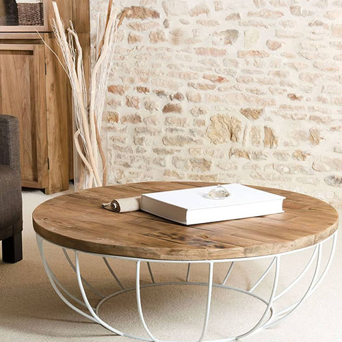 Gøran - Table basse coque blanche 100 x 100 cm