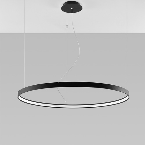 Suspension ronde noire à Led 110 cm - 3000K - Rio