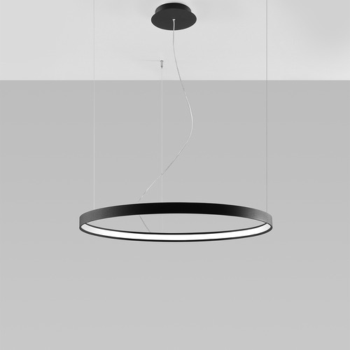 Suspension ronde noire à Led 78 cm - 3000K - Rio
