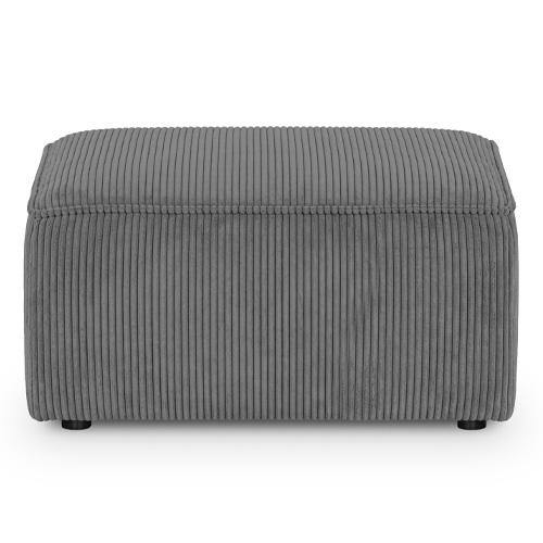 Pouf en velours côtelé gris anthracite - Harper